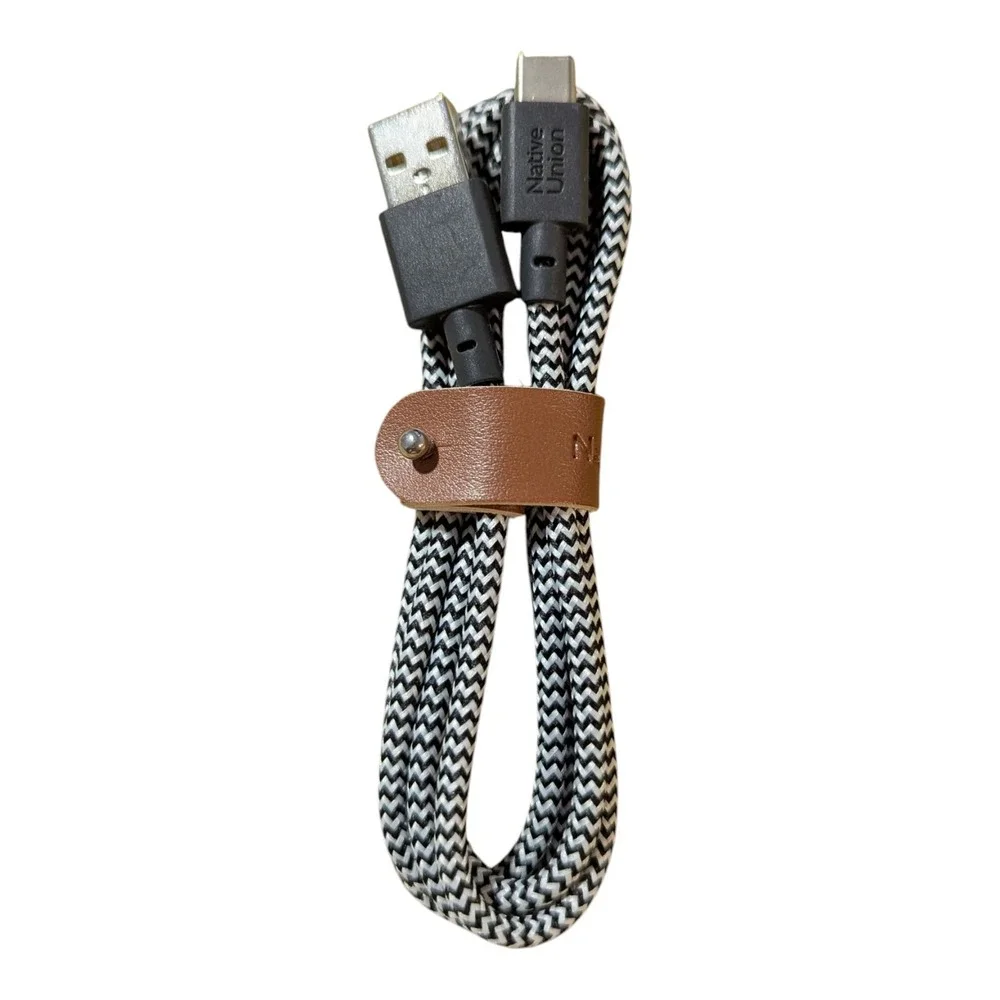 V4-Poly Native Union Belt Cable‎ 4' USB-C to USB-A Cable - Zebra